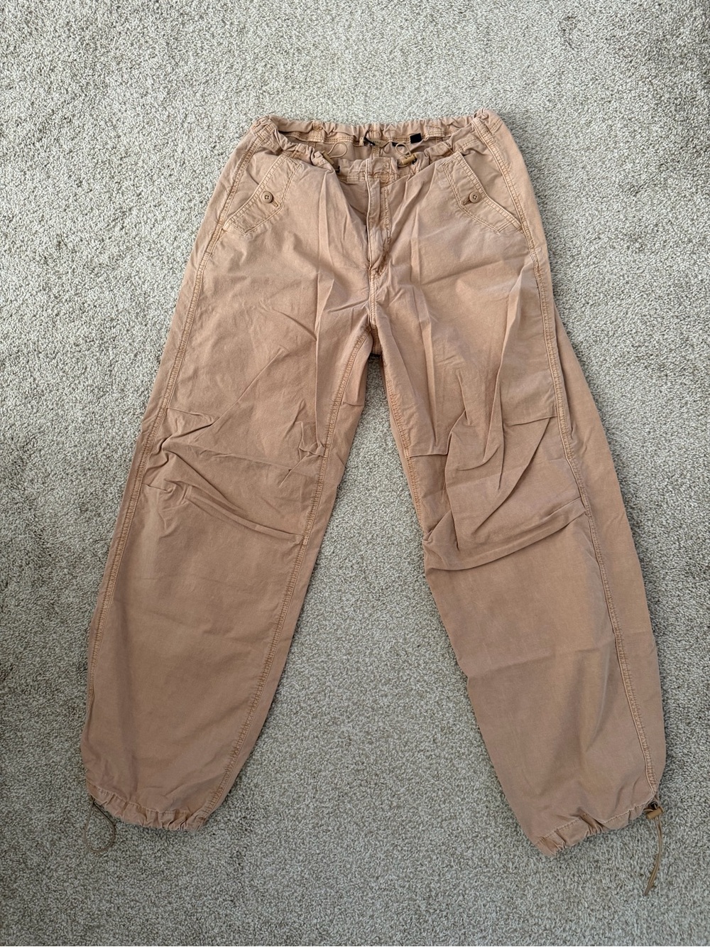 American Eagle Outfitters Women's Drawstring Cargo Joggers - Tan